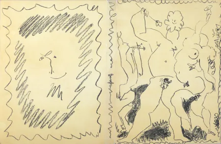 Литография Picasso - Bacchanale & Satyre, 1956