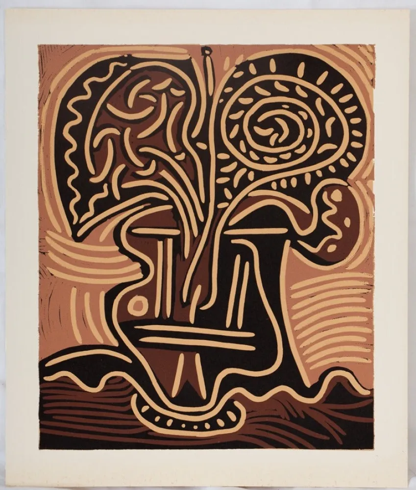 Линогравюра Picasso - Bouquet de fleurs