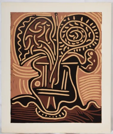 Линогравюра Picasso - Bouquet de fleurs