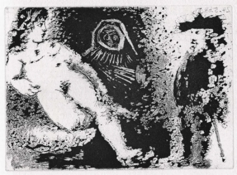 Акватинта Picasso - Célestine, Fille et vieux client