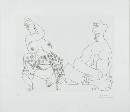 Офорт Picasso - Danse du Ventre devant Homme impassible