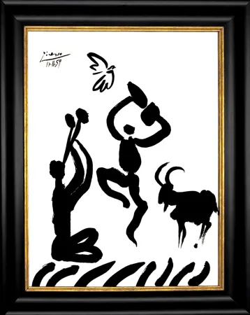 Литография Picasso - Danseur et musicien