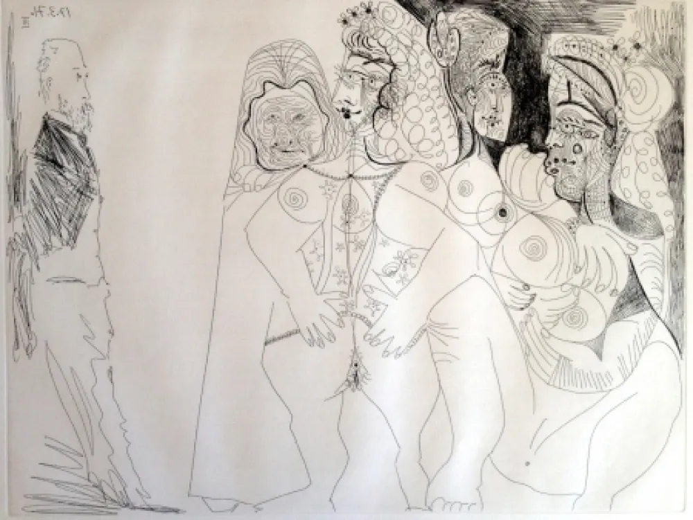 Гравюра Picasso - DEGAS VIEWING THREE NUDES