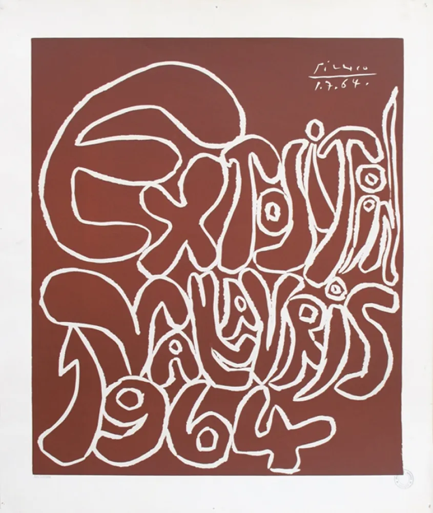 Линогравюра Picasso - '' Exposition Vallauris 1964 ''