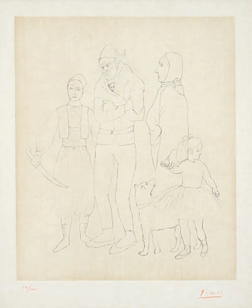 Гравюра Picasso - Famille de Saltimbanques (Family of Acrobats), c.1950