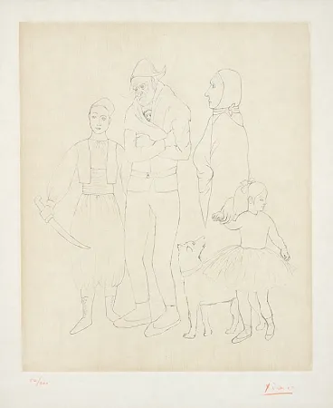 Гравюра Picasso - Famille de Saltimbanques (Family of Acrobats), c.1950