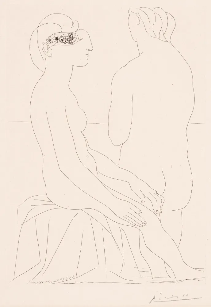 Гравюра Picasso - Femme assise et Femme de Dos, pl. 78