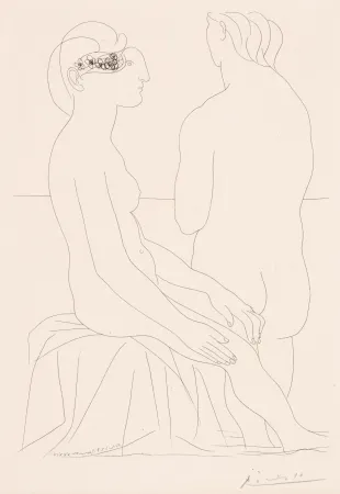 Гравюра Picasso - Femme assise et Femme de Dos, pl. 78