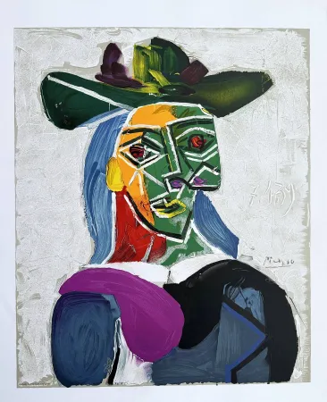 Литография Picasso - Femme au chapeau (Dora Maar)