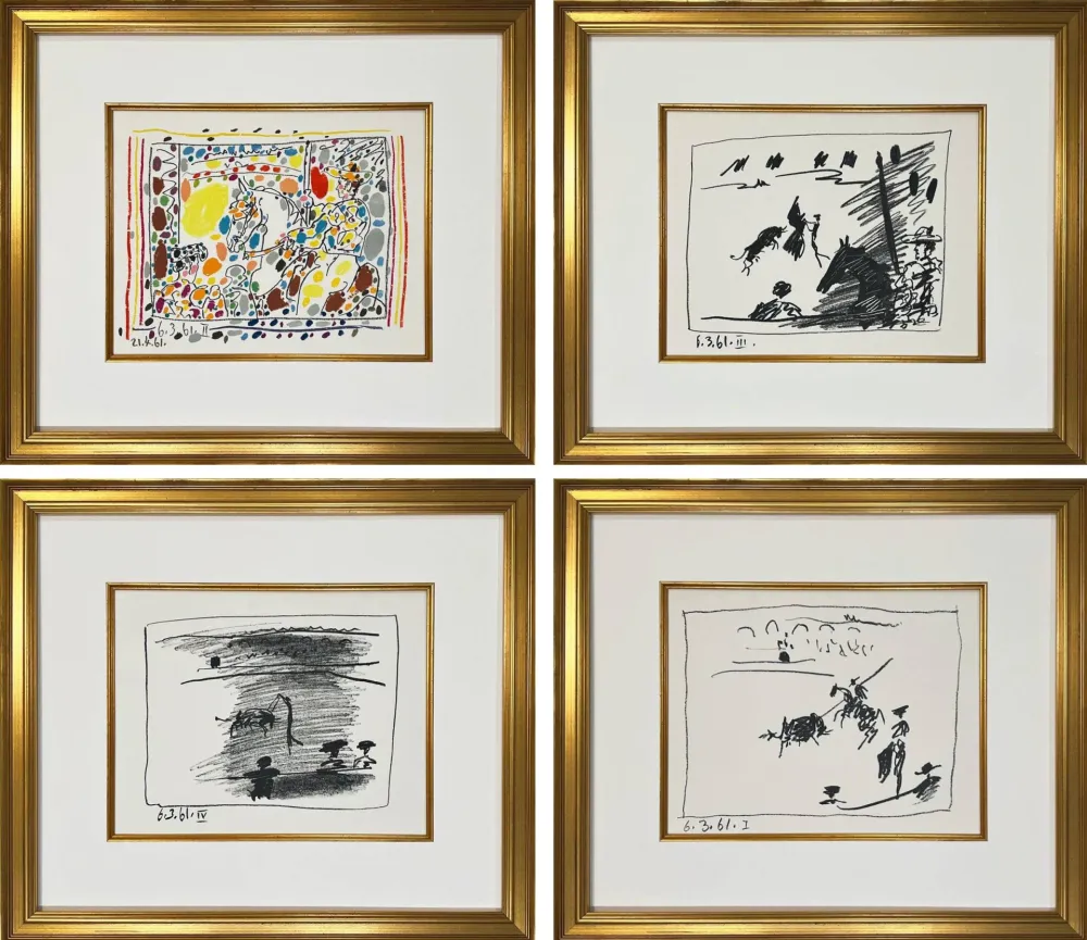 Литография Picasso - Four original lithographs - A Los Toros series