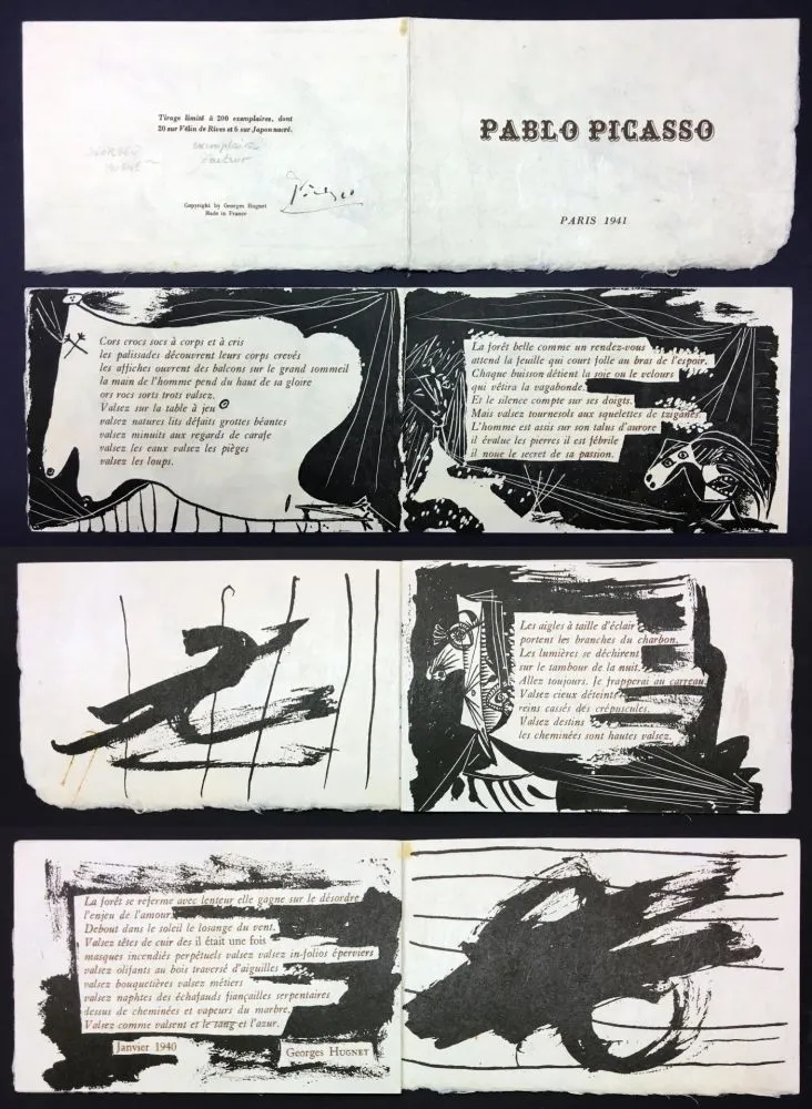 Иллюстрированная Книга Picasso - Georges Hugnet : PABLO PICASSO (Paris, 1941). 