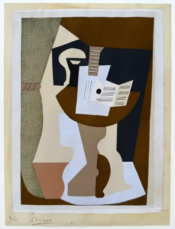 Трафарет Picasso - Guéridon avec guitare et partition