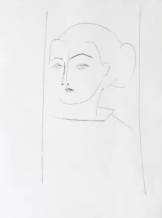 Гравюра Picasso - Head of a Woman Wearing her hair in a Chignon