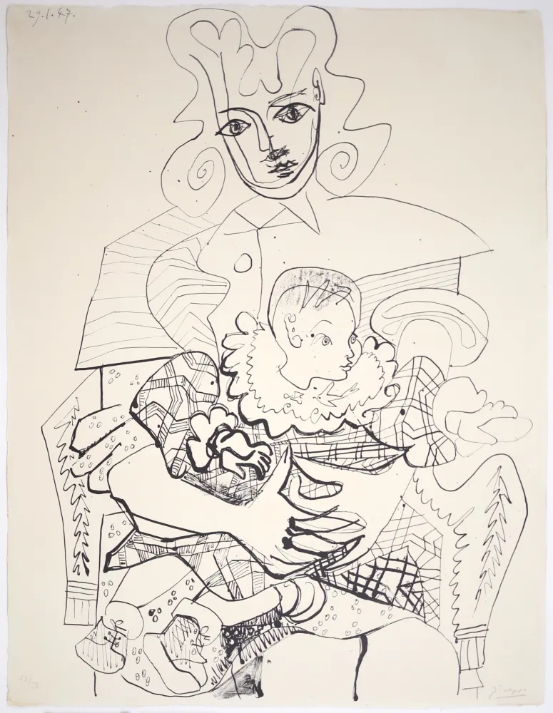 Литография Picasso - Ines et son Enfant