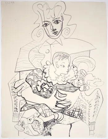 Литография Picasso - Ines et son Enfant