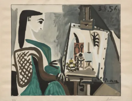 Литография Picasso - Jacqueline à l'Atelier (Jacqueline at the Easel)