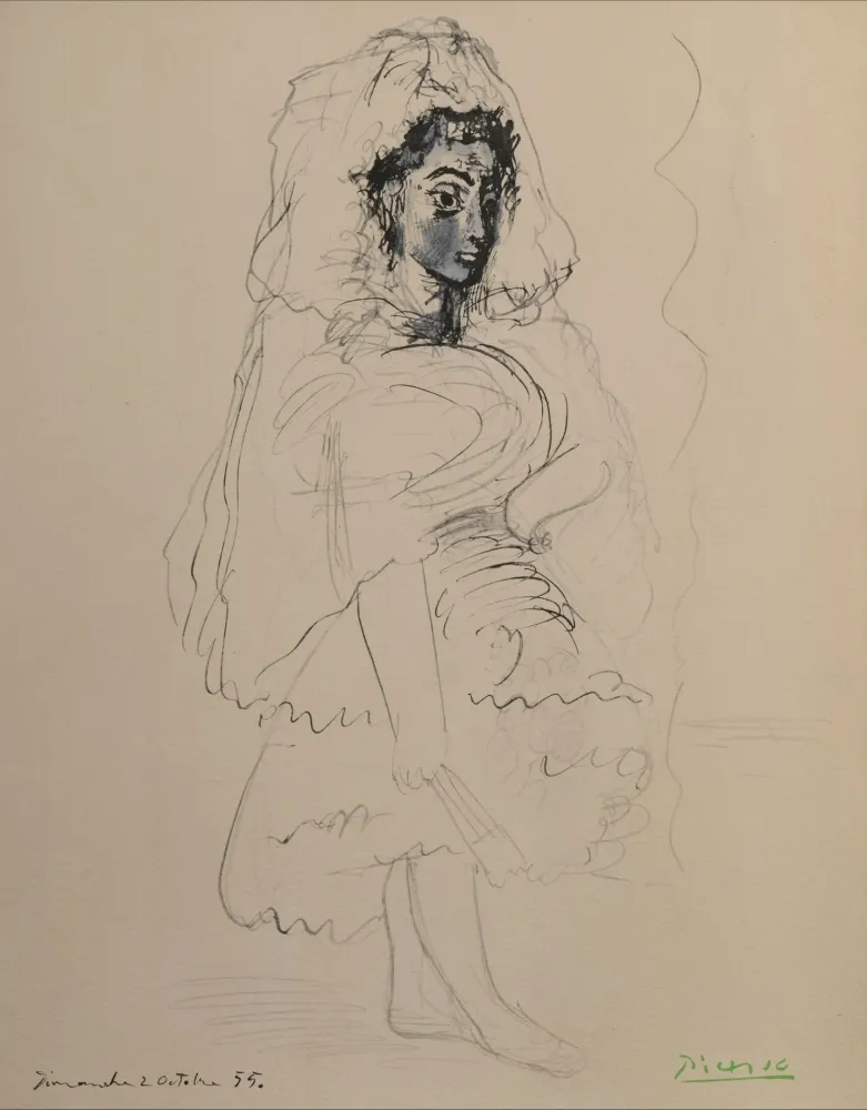 Трафарет Picasso - Jacqueline en Espagnole - La flûte double