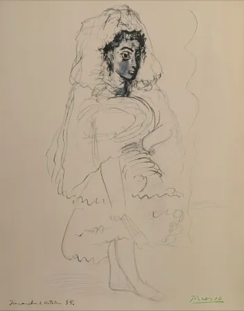 Трафарет Picasso - Jacqueline en Espagnole - La flûte double