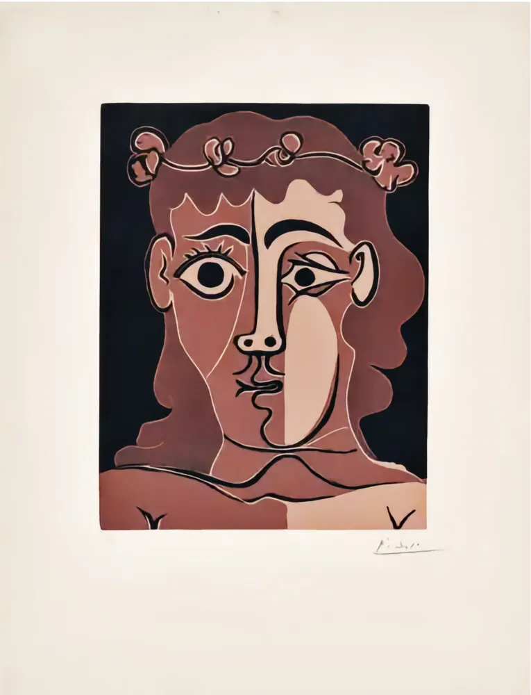 Линогравюра Picasso - Jeune Homme Couronné de Feuillage 
