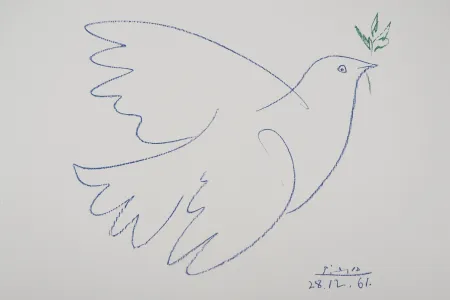 Литография Picasso - La colombe bleue