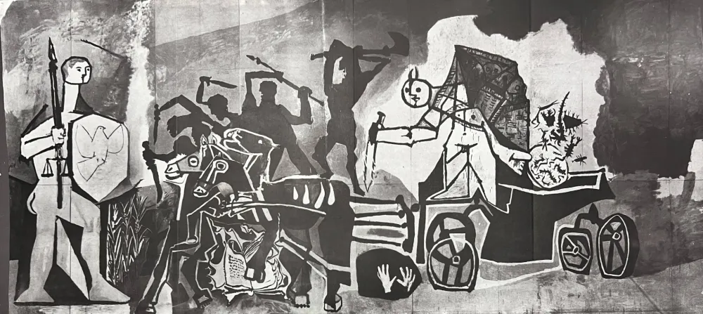 Литография Picasso - La Guerre et la Paix Rouge Collotype