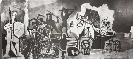 Литография Picasso - La Guerre et la Paix Rouge Collotype