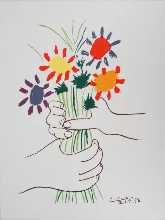 Литография Picasso - Le bouquet de la Paix