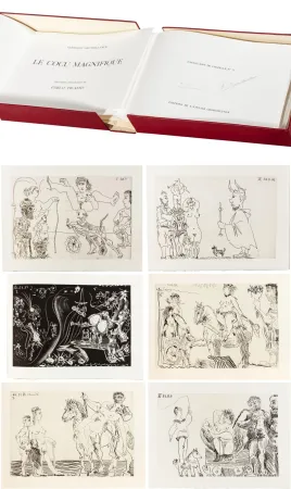 Иллюстрированная Книга Picasso - LE COCU MAGNIFIQUE. 12 eaux-fortes et aquatintes originales de Picasso (1968)