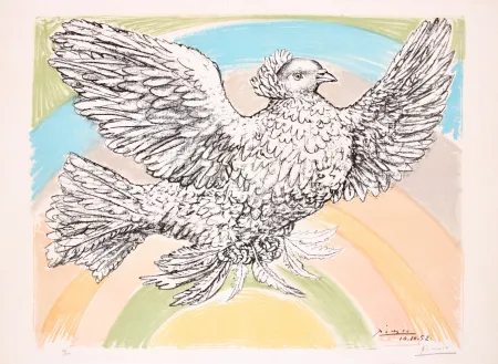 Литография Picasso - Le Colombe Volant