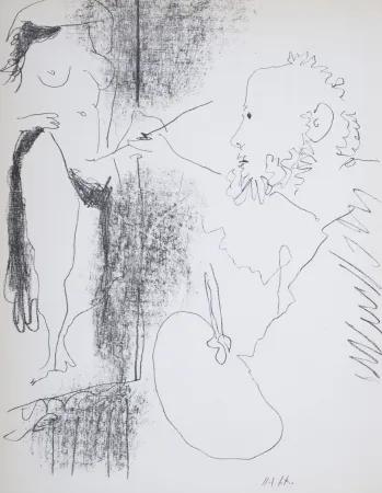 Литография Picasso - Le Peintre et son Modèle, 1964
