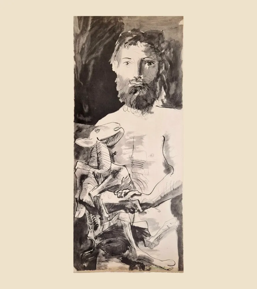 Литография Picasso - L'HOMME AU MOUTON (1967)