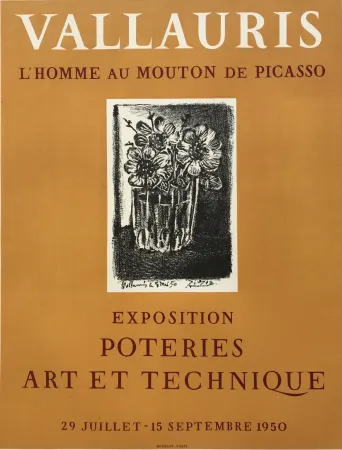 Литография Picasso - L'Homme au Mouton de Picasso - Vallauris