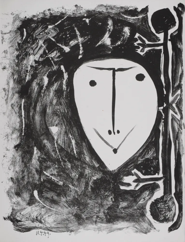 Литография Picasso - Masque de Cendre #4, 1949
