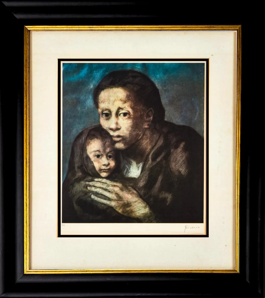 Литография Picasso - Mère et enfant au fichu
