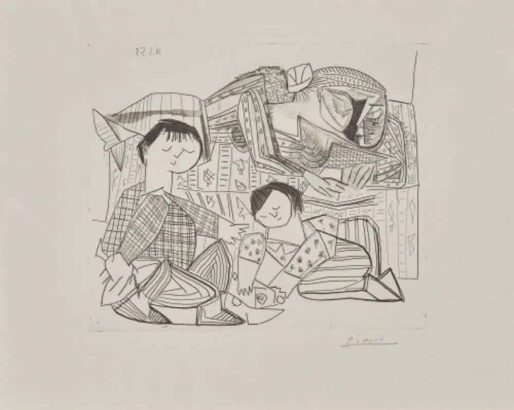 Офорт И Аквитанта Picasso - Mere et Enfants