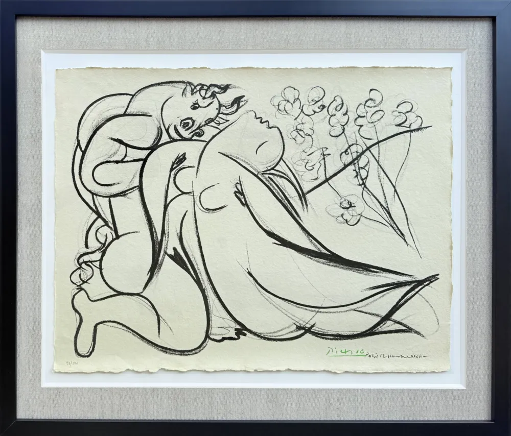 Литография Picasso - Minoutaure et nue