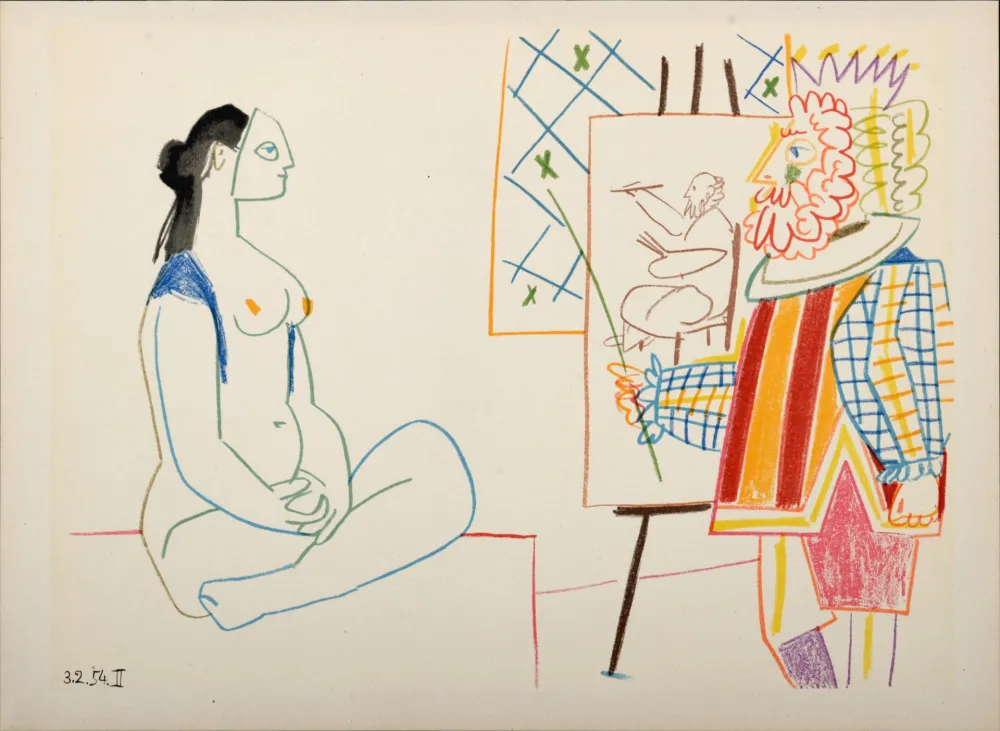 Литография Picasso - Model & King, 1954