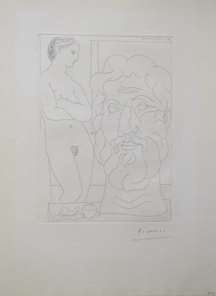 Гравюра Picasso - Modèle et Grande Tête Sculptée (B170 Vollard)