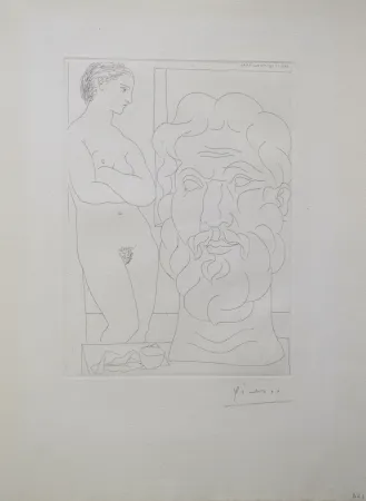 Гравюра Picasso - Modèle et Grande Tête Sculptée (B170 Vollard)