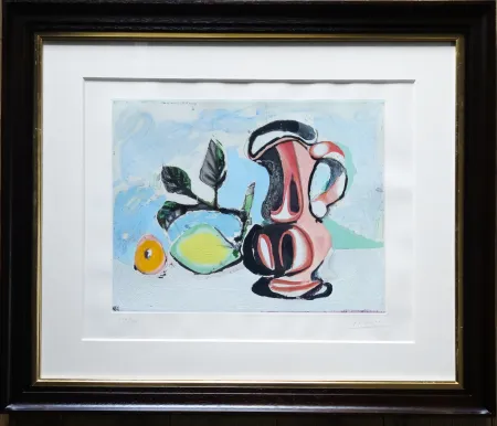 Акватинта Picasso -  Nature morte au citron et au pichet rouge 