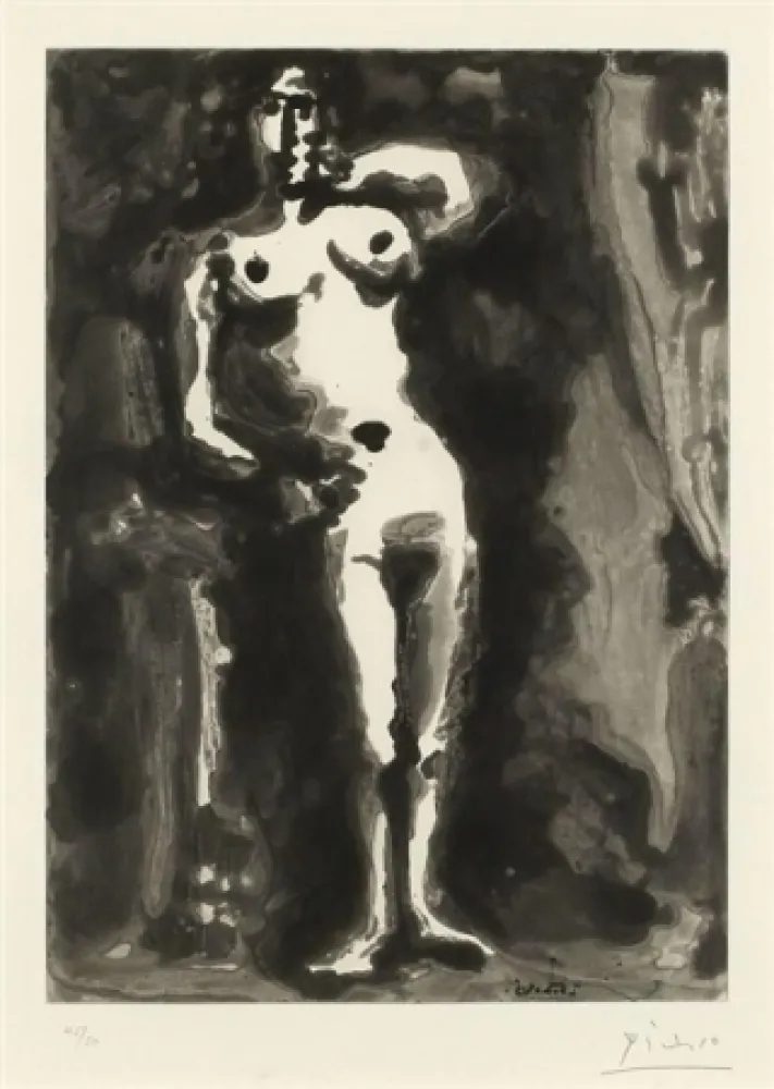 Акватинта Picasso - Nu accudé, from Sable Mouvant