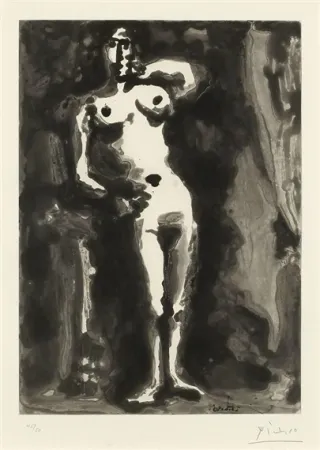 Акватинта Picasso - Nu accudé, from Sable Mouvant