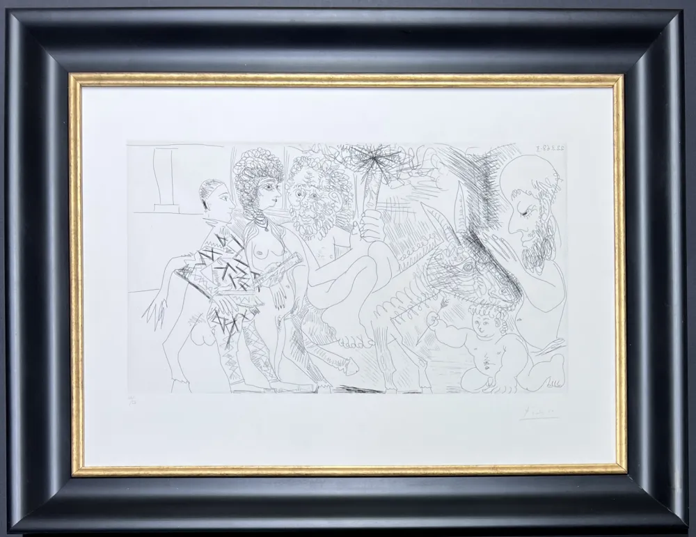 Гравюра Picasso - Pablo Picasso ( 1881 – 1973 ) – hand-signed etching on BFK Rives paper - 1968