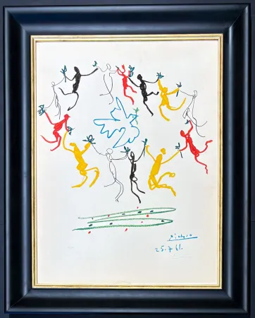 Литография Picasso - Pablo Picasso (1881 - 1973) - La ronde de la jeunesse - Color lithograph on Arches paper - 1961