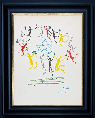 Литография Picasso - Pablo Picasso (1881 - 1973) - La ronde de la jeunesse - Color lithograph on Arches paper - 1961