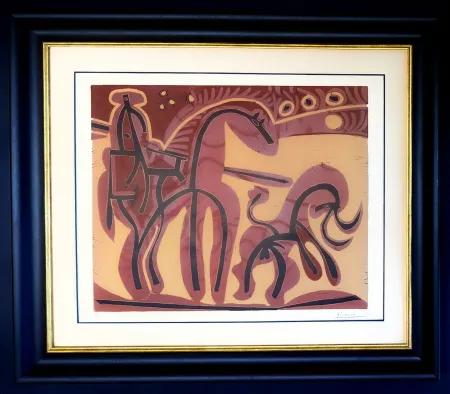 Нет Никаких Технических Picasso - Pablo Picasso (1881-1973) - Picador et Taureau - Linocut in colors on Arches paper - 1959