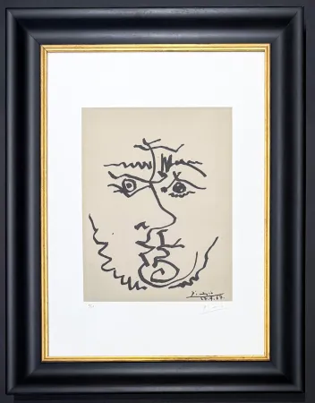 Литография Picasso - Pablo Picasso ( 1881 – 1973 )– Visage – hand-signed Lithograph on Rives BFK paper – 1967