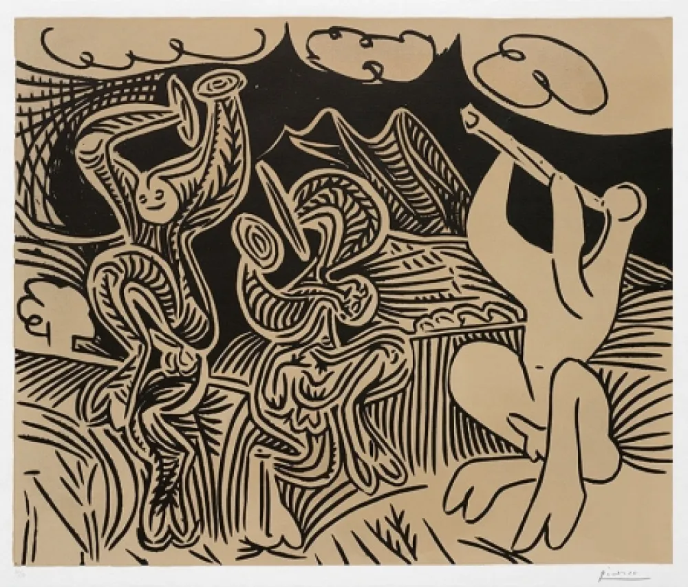 Линогравюра Picasso - Pablo Picasso Danseurs et musicien (Dancers and musician), 1959