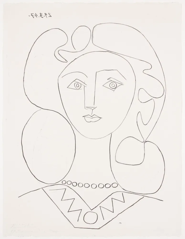 Литография Picasso - Pablo Picasso- La Femme au Collier, Portrait of Françoise, 1947