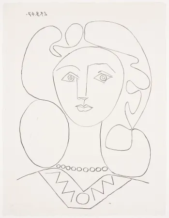 Литография Picasso - Pablo Picasso- La Femme au Collier, Portrait of Françoise, 1947